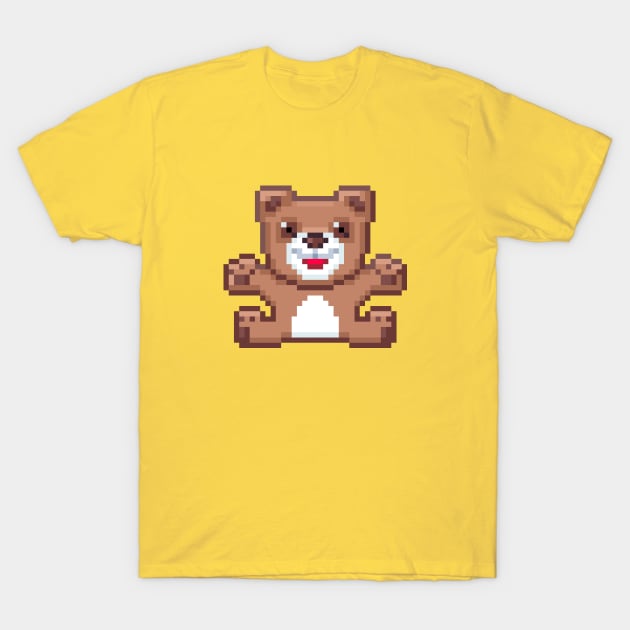 Pixel Teddy Bear T-Shirt by hahaha.creative